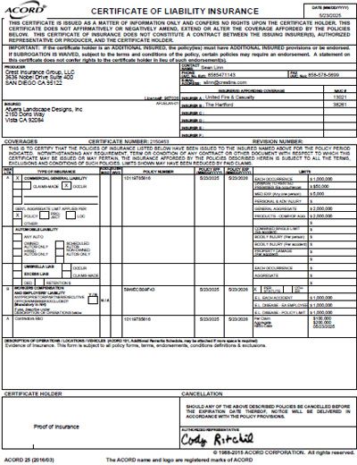 Certificate afuera_landscape_designs-insurance